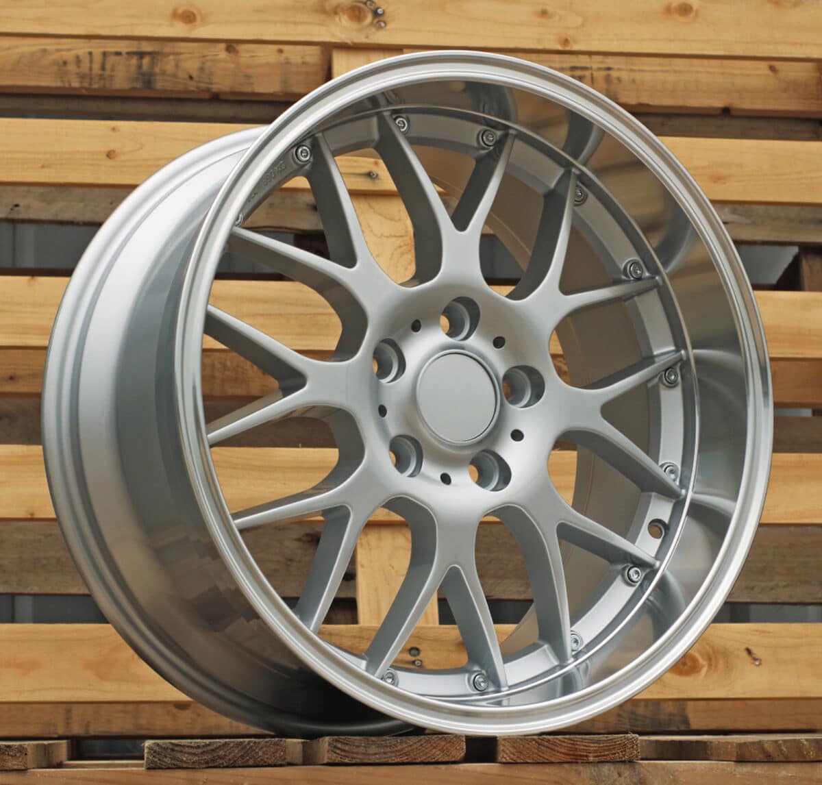 17–18" BMW BBS Style Kant Felger BY773 Silver / Black Polished Lip