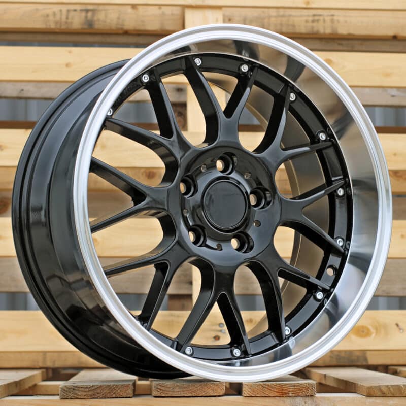 17–18" BMW BBS Style Kant Felger BY773 Silver / Black Polished Lip